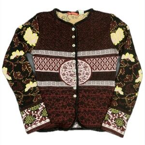 EUC- VINTAGE Alain Manoukian Mixed Media Cardigan